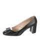 Prada Saffiano Leather Leather Trim Embellishment Pumps