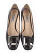 Prada Saffiano Leather Leather Trim Embellishment Pumps