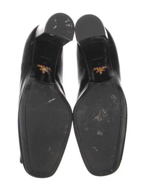 Prada Saffiano Leather Leather Trim Embellishment Pumps