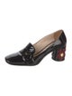 Prada Patent Leather Leather Trim Embellishment Pumps