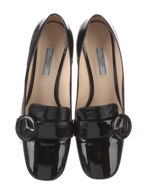 Prada Patent Leather Leather Trim Embellishment Pumps