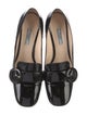 Prada Patent Leather Leather Trim Embellishment Pumps
