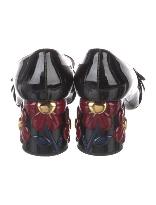 Prada Patent Leather Leather Trim Embellishment Pumps