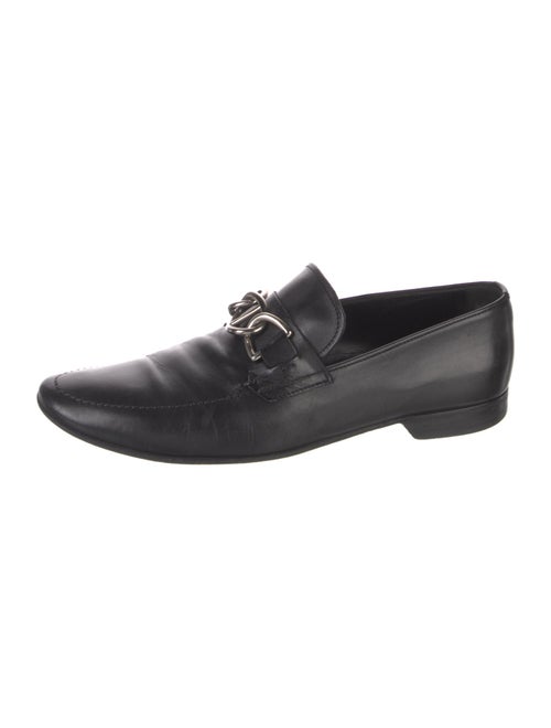 Prada Leather Chain-Link Accents Dress Loafers