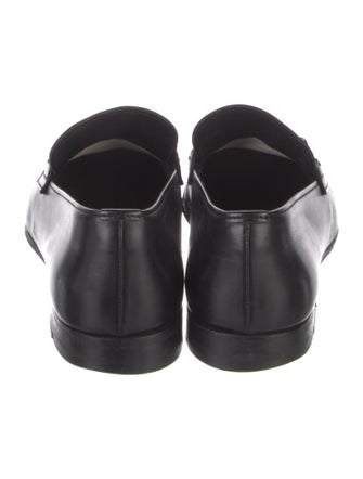 Prada Leather Chain-Link Accents Dress Loafers