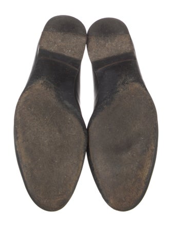 Prada Leather Chain-Link Accents Dress Loafers