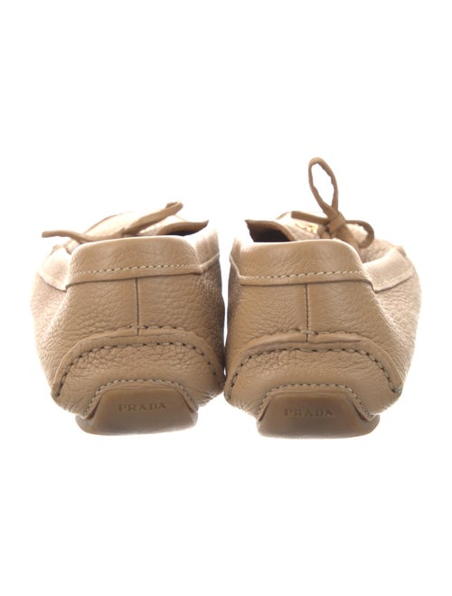 Prada Leather Bow Accents Loafers