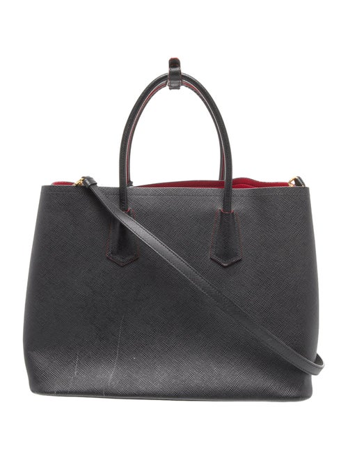 Prada Saffiano Cuir Leather Double Bag Medium