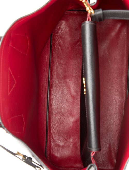 Prada Saffiano Cuir Leather Double Bag Medium