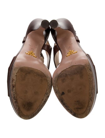Prada Leather Slingback Sandals