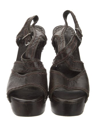 Prada Leather Studded Accents T-Strap Pumps