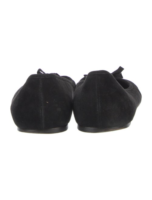 Prada Suede Leather Trim Embellishment Flats