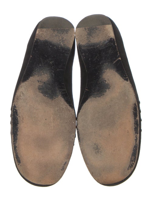 Prada Suede Leather Trim Embellishment Flats