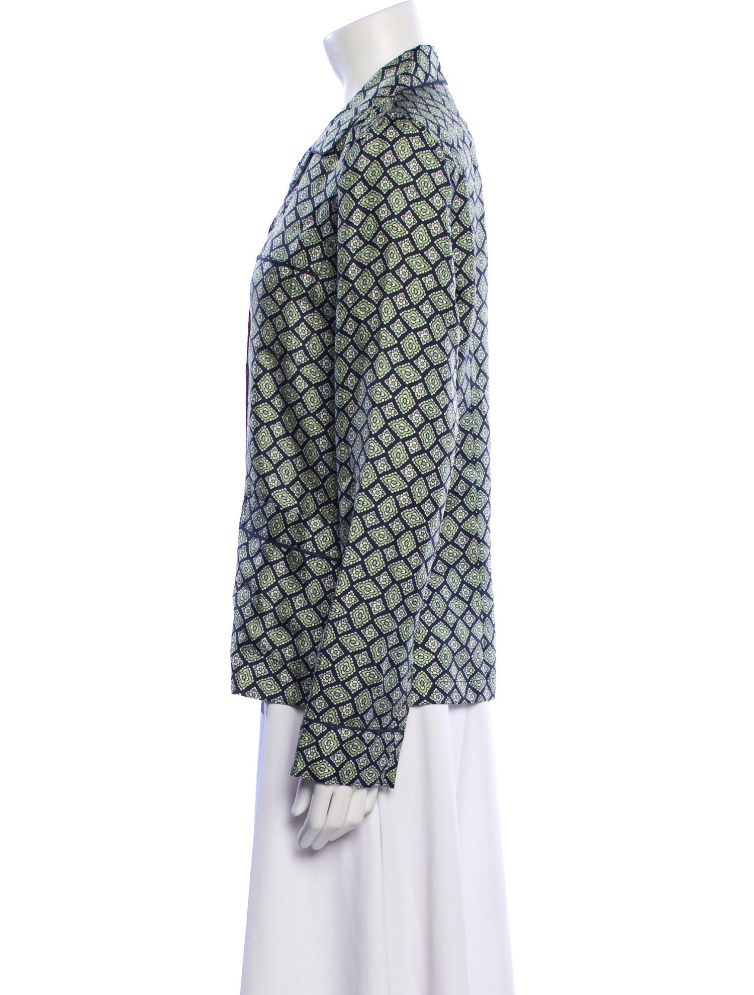 Prada 2017 Silk Button-Up Top