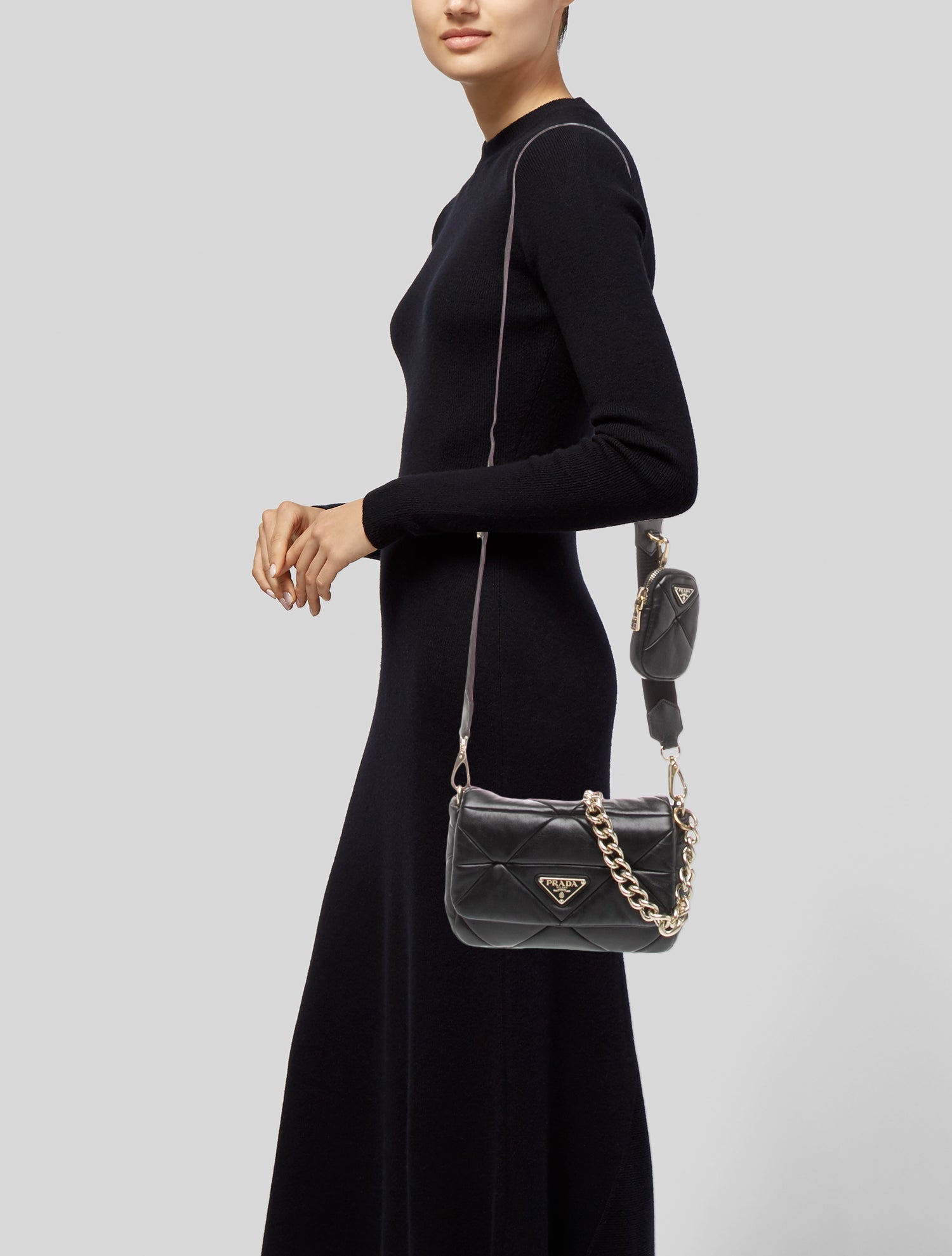 Prada Enameled Metal Triangle System