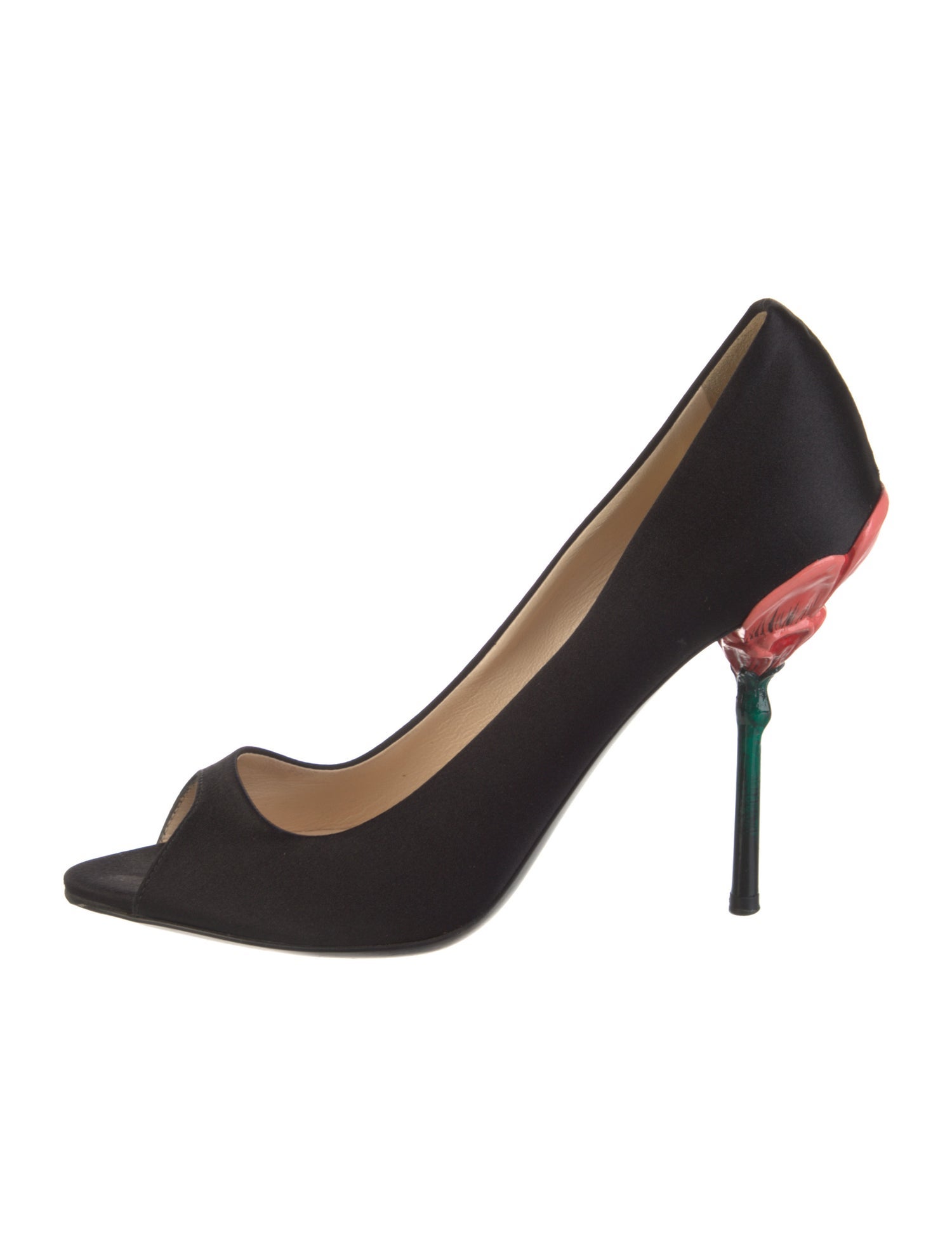 Prada Satin Graphic Print Pumps