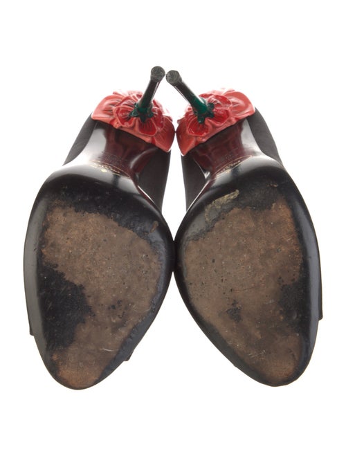 Prada Satin Graphic Print Pumps