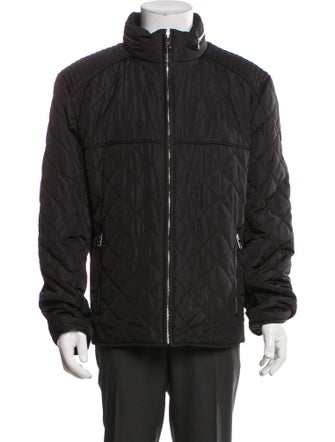 Prada 2019 Enameled Metal Triangle Puffer Coat