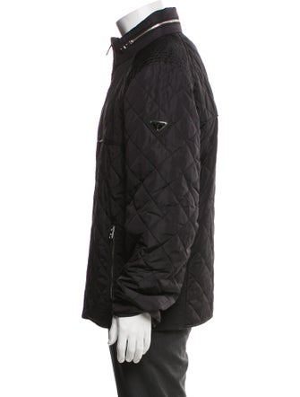 Prada 2019 Enameled Metal Triangle Puffer Coat