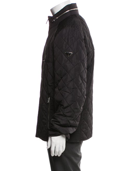 Prada 2019 Enameled Metal Triangle Puffer Coat