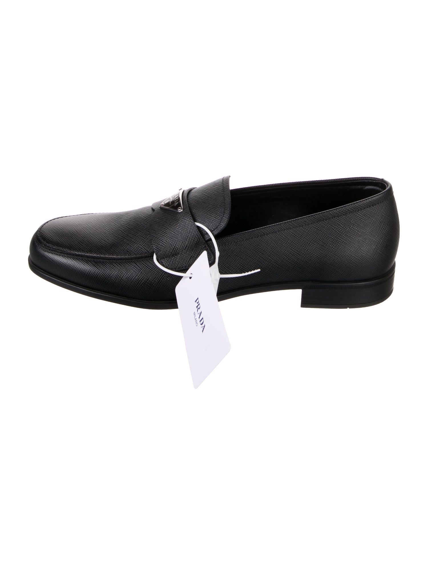 Prada Saffiano Leather Printed Dress Loafers