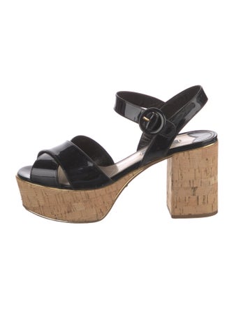 Prada Patent Leather Slingback Sandals