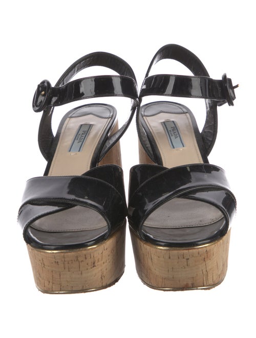 Prada Patent Leather Slingback Sandals