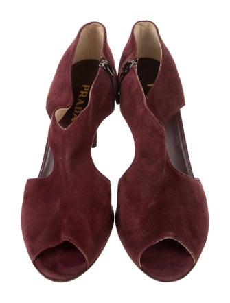 Prada Suede Cutout Accent D'Orsay Pumps
