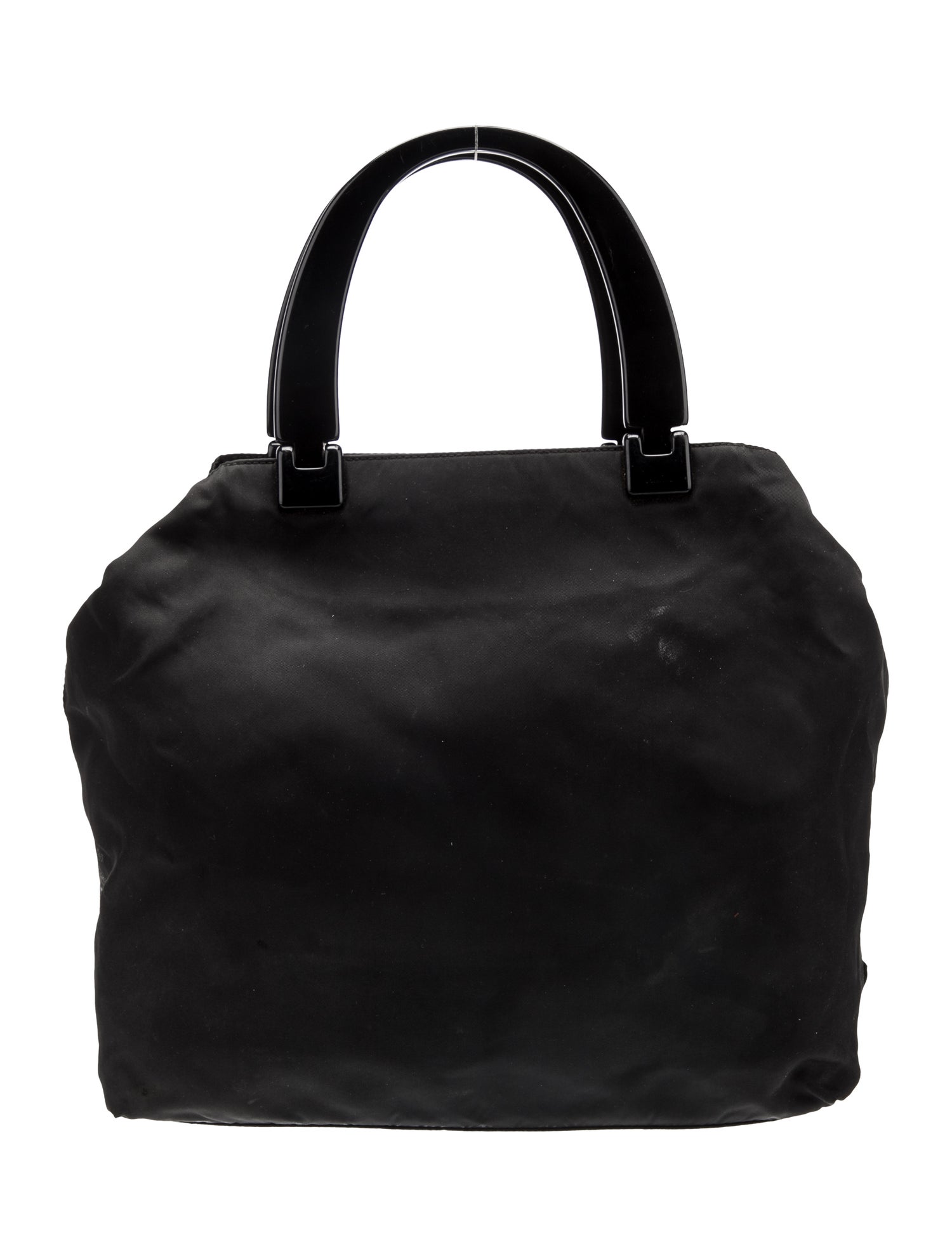 Prada Enameled Metal Triangle Tote