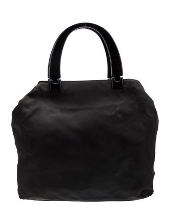 Prada Enameled Metal Triangle Tote