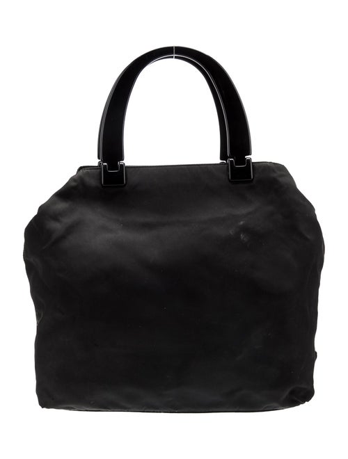 Prada Enameled Metal Triangle Tote