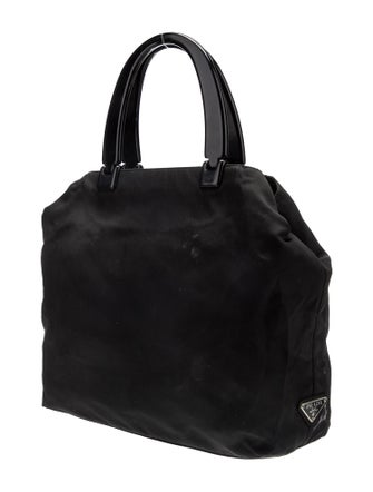 Prada Enameled Metal Triangle Tote