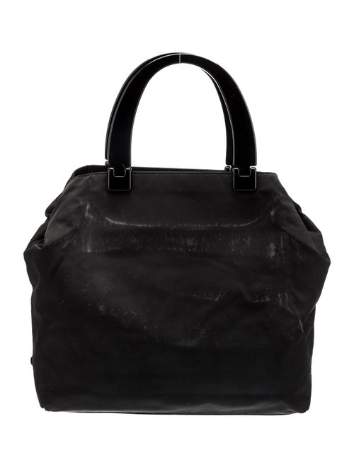 Prada Enameled Metal Triangle Tote