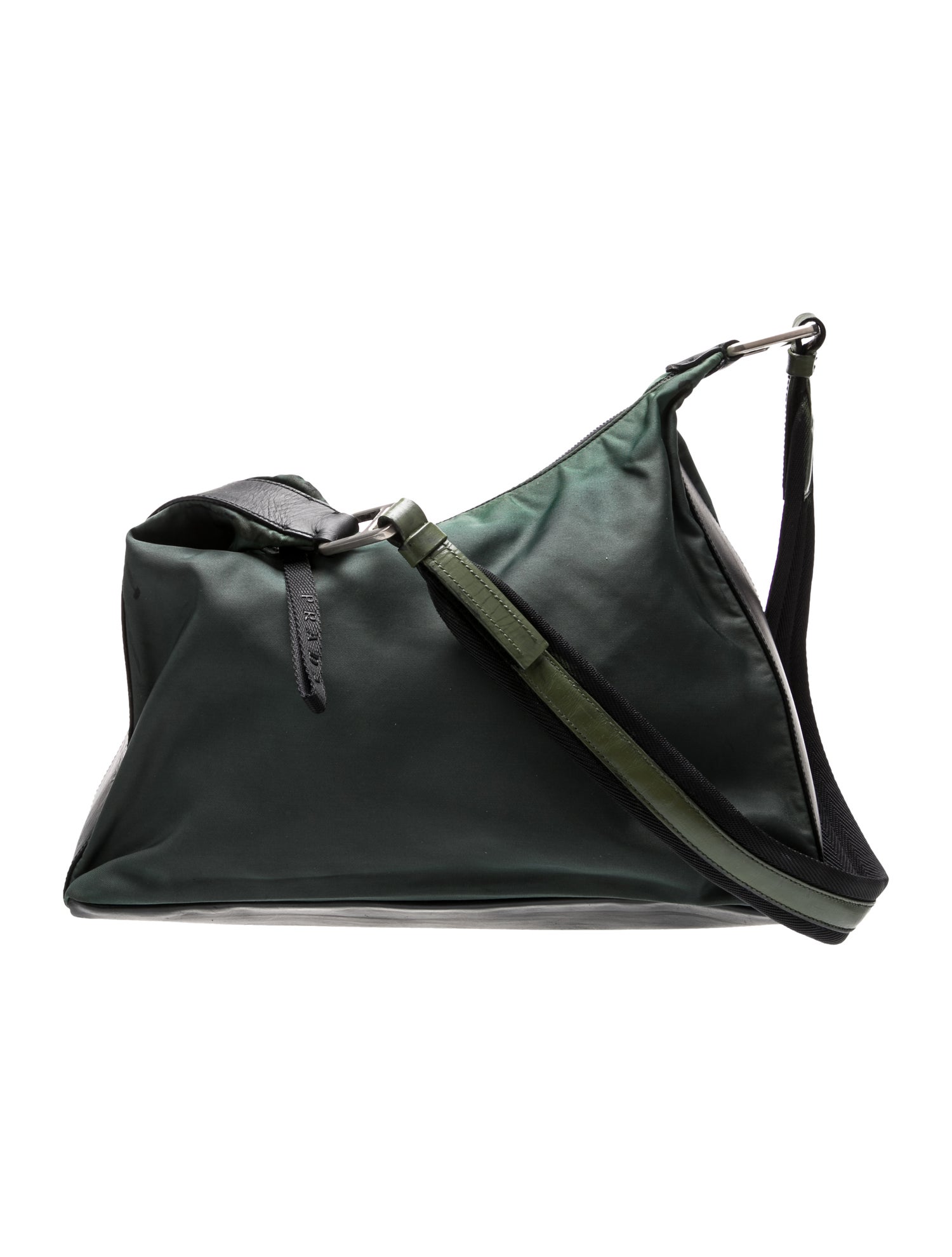 Prada Enameled Metal Triangle Shoulder Bag