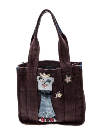 Prada Enameled Metal Triangle Shoulder Bag