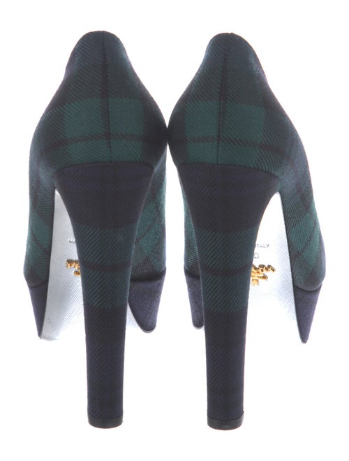 Prada Wool Plaid Print Pumps