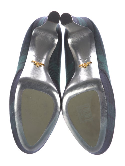 Prada Wool Plaid Print Pumps