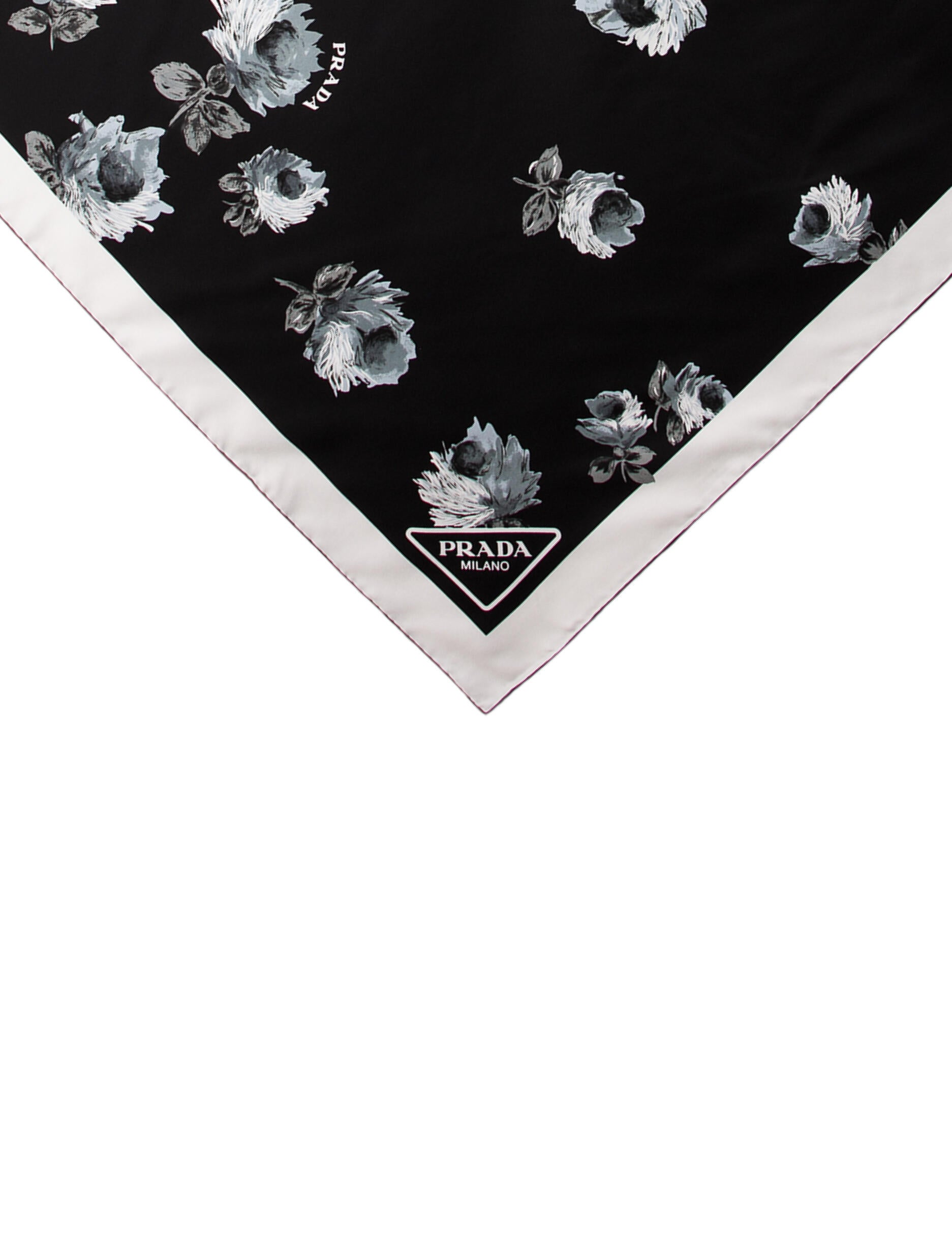 Prada Silk Floral Print Scarf w/ Tags