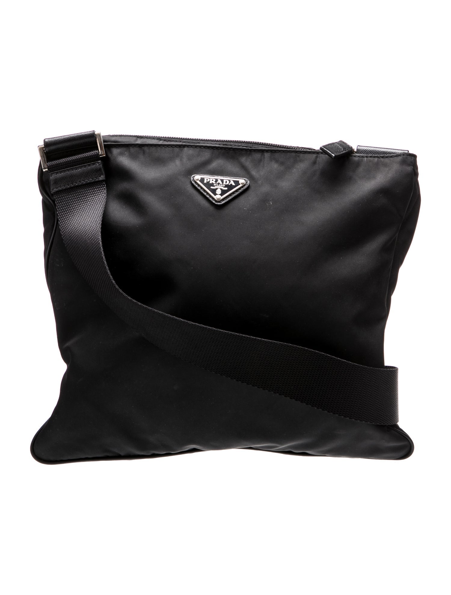 Prada Enameled Metal Triangle Crossbody Bag Vintage