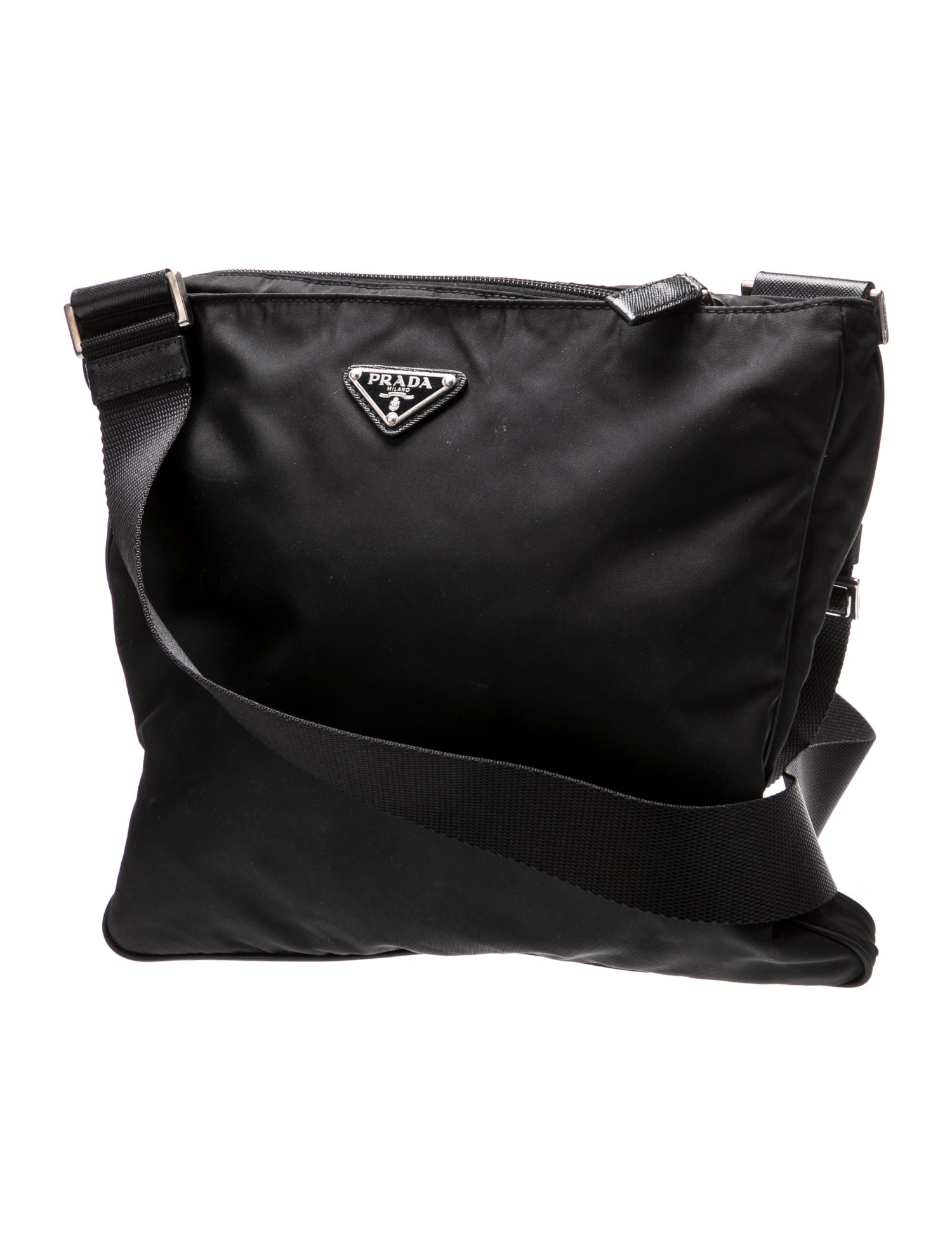 Prada Enameled Metal Triangle Crossbody Bag Vintage