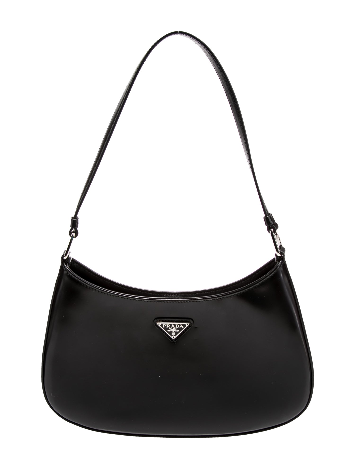 Prada Enameled Metal Triangle Cleo