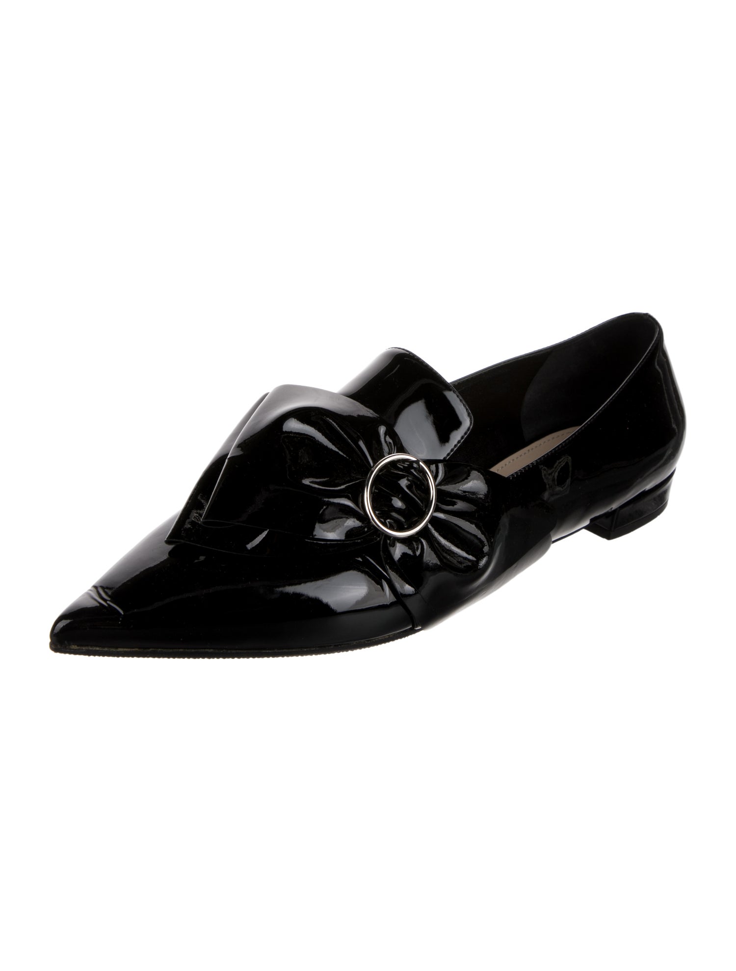 Prada Patent Leather Colorblock Pattern Loafers