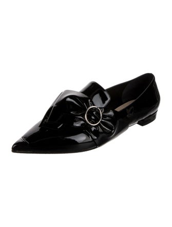 Prada Patent Leather Colorblock Pattern Loafers