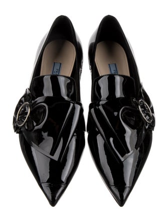 Prada Patent Leather Colorblock Pattern Loafers