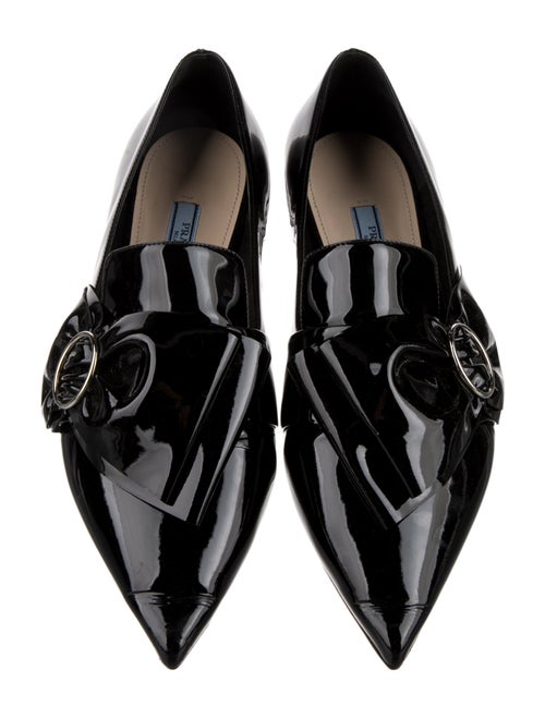 Prada Patent Leather Colorblock Pattern Loafers
