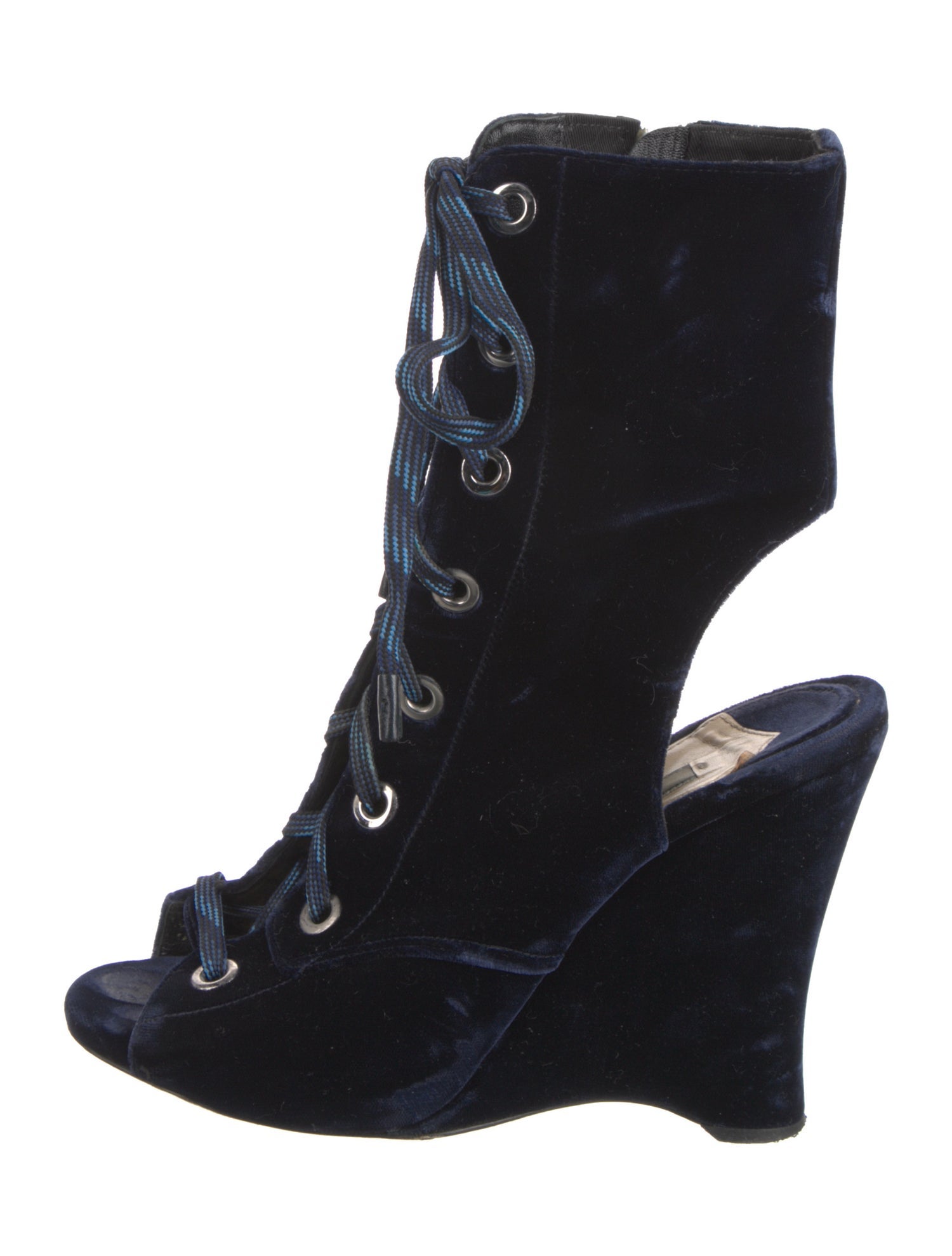 Prada Velvet Lace-Up Boots