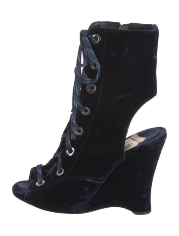 Prada Boots Velvet Lace-Up IT 38 | 8