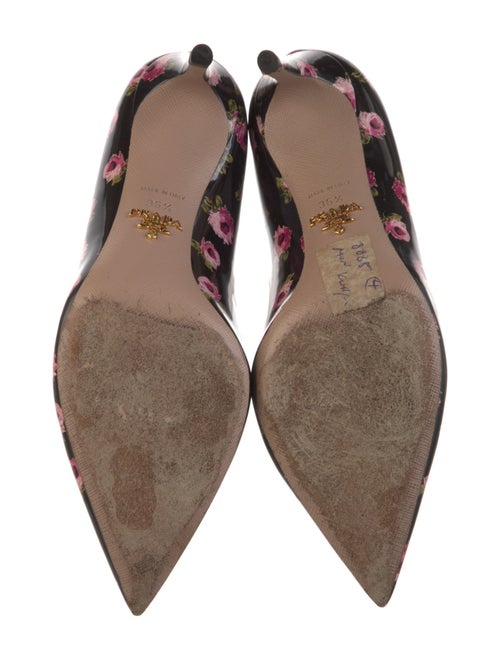 Prada Patent Leather Floral Print Pumps