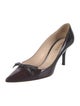 Prada Patent Leather Bow Accents Pumps