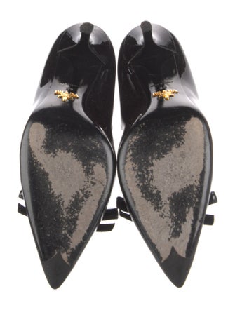 Prada Patent Leather Bow Accents Pumps